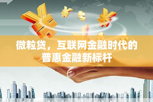 下城微粒贷，互联网金融时代的普惠金融新标杆