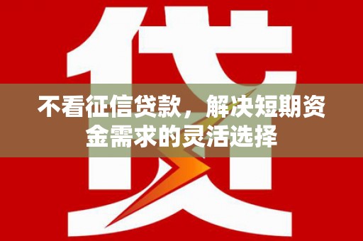 外埔不看征信贷款，解决短期资金需求的灵活选择
