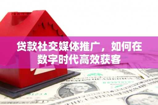 洪梅贷款社交媒体推广，如何在数字时代高效获客