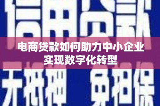泾县电商贷款如何助力中小企业实现数字化转型