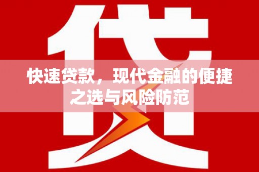 茂林快速贷款，现代金融的便捷之选与风险防范