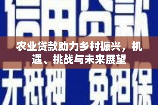 吉首农业贷款助力乡村振兴，机遇、挑战与未来展望