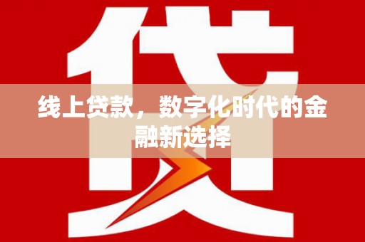 滴道线上贷款，数字化时代的金融新选择