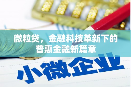 翁牛特旗微粒贷，金融科技革新下的普惠金融新篇章