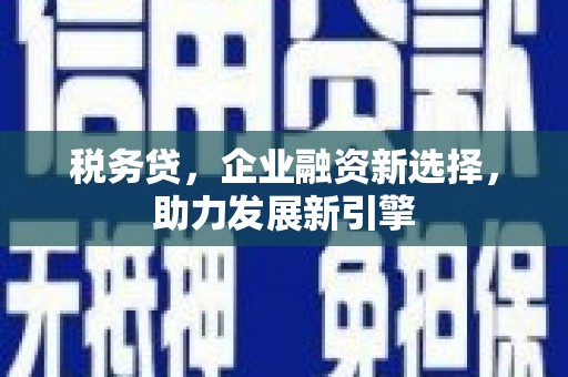 湾仔区税务贷，企业融资新选择，助力发展新引擎