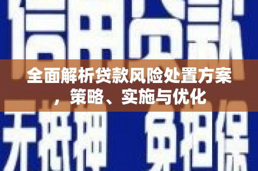 花地玛堂区全面解析贷款风险处置方案，策略、实施与优化
